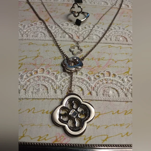 Silver Socialite Necklaces And Ring - Picture 1 of 11